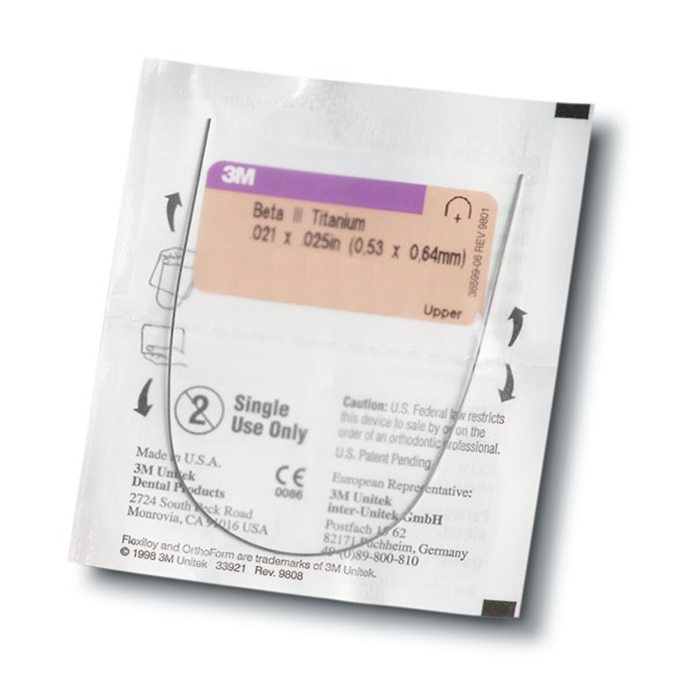 3M Beta III Titanium Archwires provides the extended working range of a titanium alloy and the bendability of stainless steel.