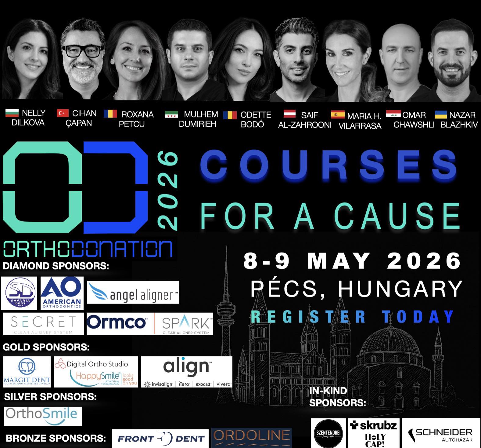 OrthoDonation 2026, Pécs, 2026. május 8-9. nemzetközi fogszabályozó kurzus, Gyémánt szponzor: Savaria-Dent Kft.